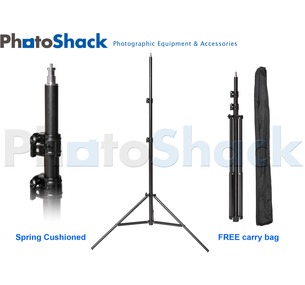 Pro Studio Light Stand 2.5m - Spring Cushioned with Carry Bag